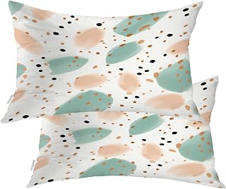 BaoNews Brush Strokes - Fundas de cojín con diseño abstracto de colores, mezcla digital, cremallera oculta, fundas de almohada decorativas para cabello, piel, lumbar, 12 x 20 pulgadas, 2 unidades
