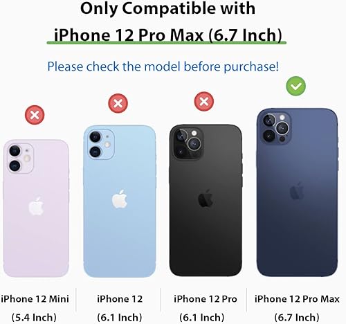 Miniatura 7 de Funda compatible con iPhone 12 PRO MAX, repelente al agua, protege la cámara, a prueba de golpes, a prueba de polvo, resistente y delgado, suave,