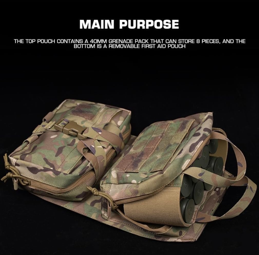 Back Panel Re-moveable Medical Pouch Upper Zippered GP Pouch Ultra-Light MOLLE System Hunting Vest Accessories
