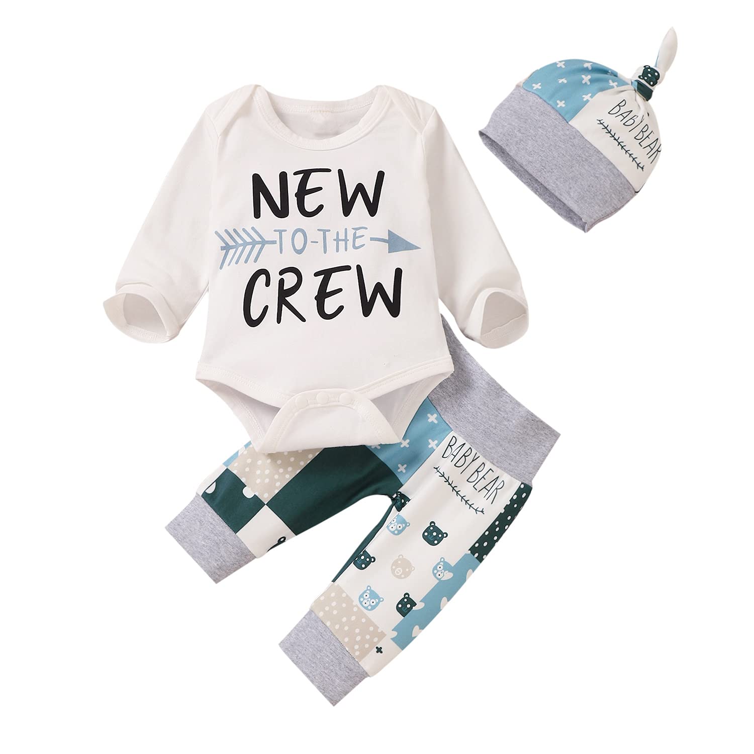 UnutiyloNewborn Infant Baby Boys Clothes Baby Boy Bodysuit Pants Outfit Set