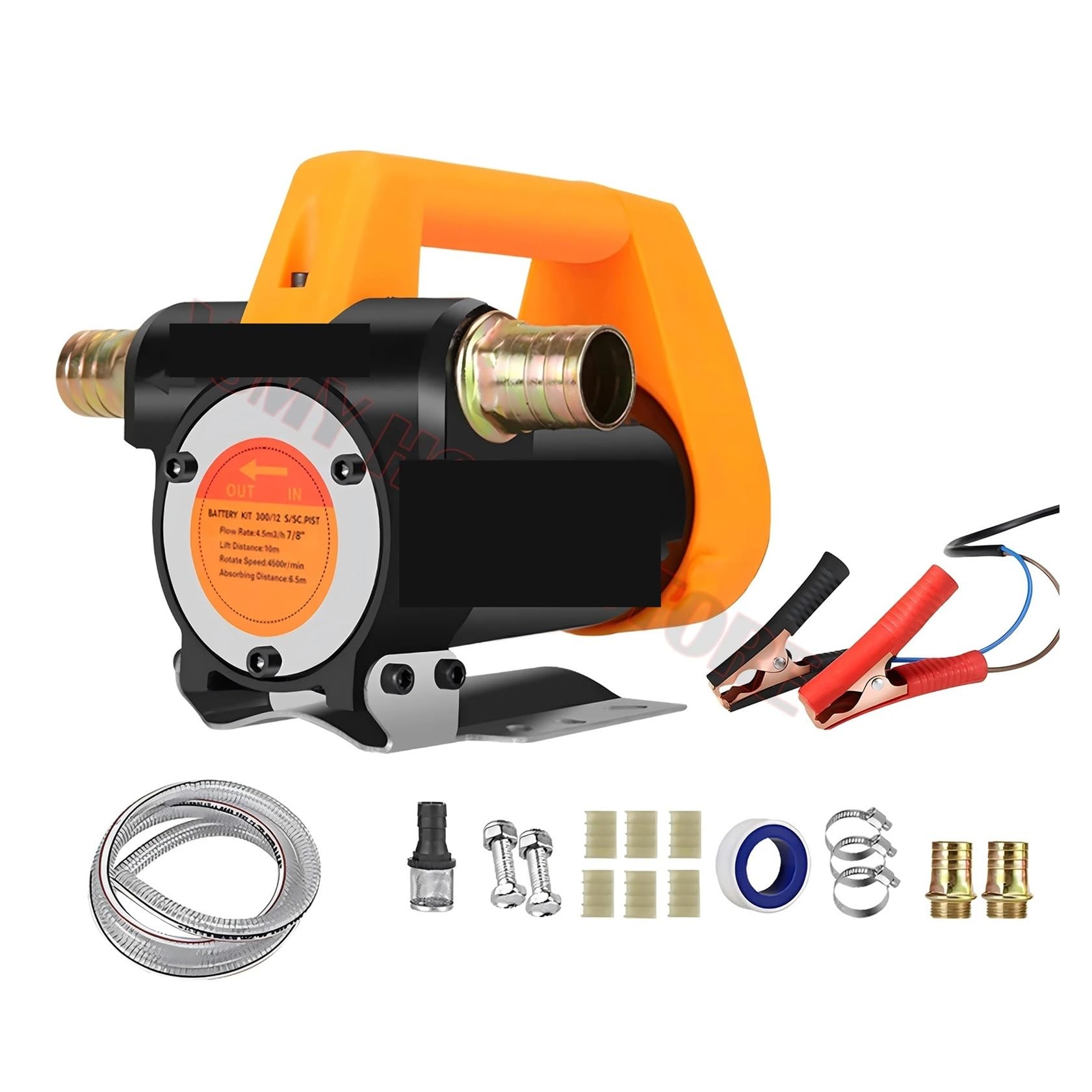 Healbyble 12V Host - 6M Hose Fuel Transfer Pump Kit,12Gpm Portable Electric Self-Priming 12V /220 990W For, Kerosene(12V Host - 6M Hose)