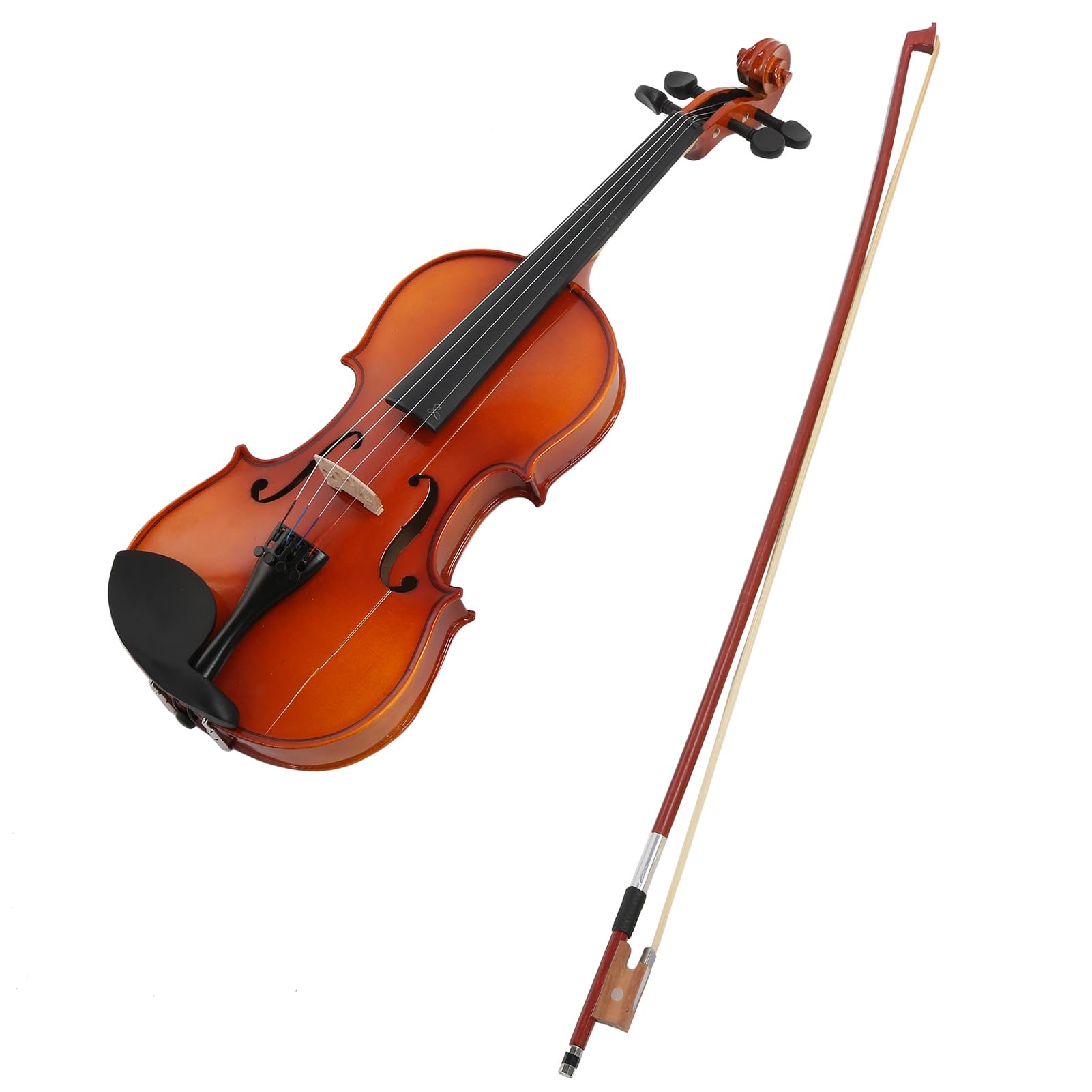 Strumento per Principianti per Violino 4/4 in Legno Massello Naturale per Studenti - Kit Completo con, Ponte, Colofonia e Custodia