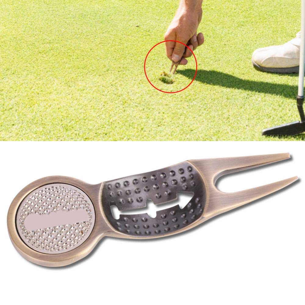 Strumento di Riparazione Divot 3 in 1 in Alluminio Verde per Golf