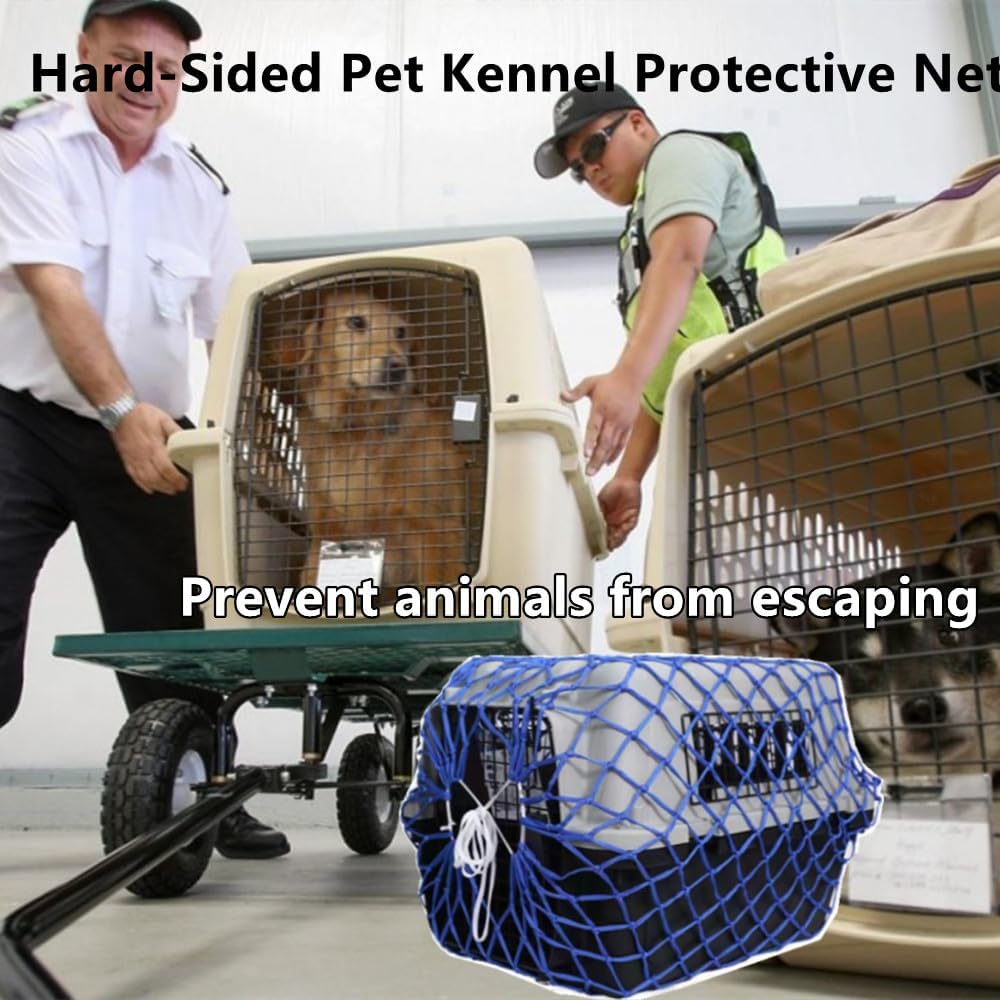 Hard-Sided Pet Kennel Protective Net, Thickened Encrypted Nylon Pet Cage Protection Net Cover, for Pet Airline Shipment, Long-Distance Travel, Prevent Animals from Escape