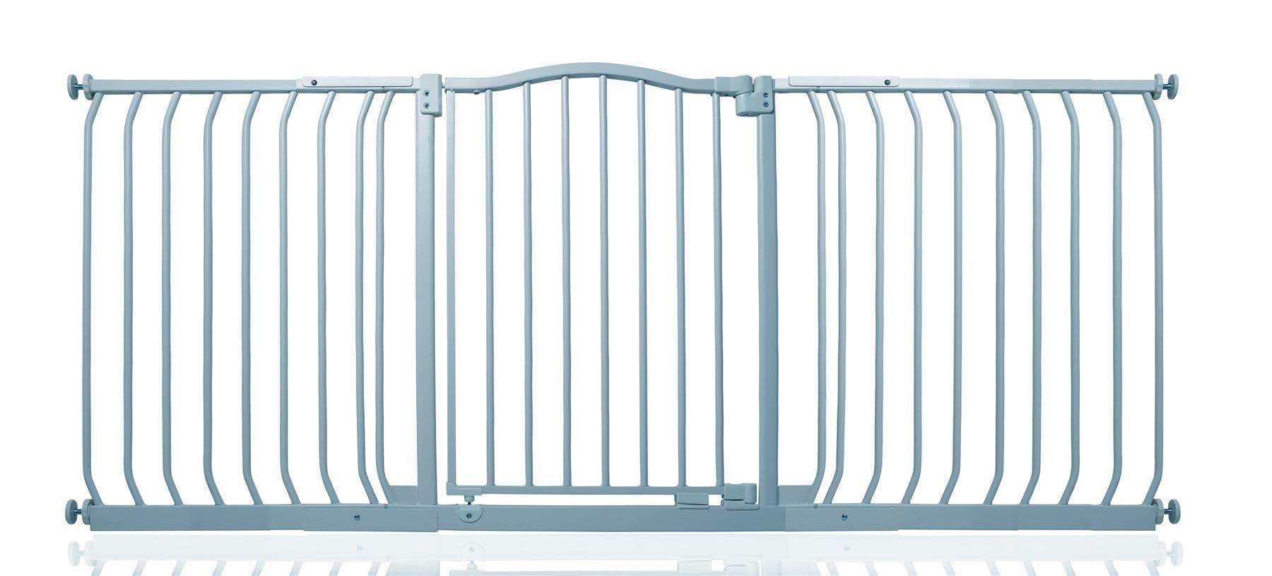 Safetots Brama Bezpieczenstwa z Zaokraglonym Górnym Elementem, 170 cm - 179 cm, matowy szary, Brama Naciskowa do Schodów, Brama Dla Dzieci do Drzwi, Bariera Bezpieczenstwa, Latwa Instalacja