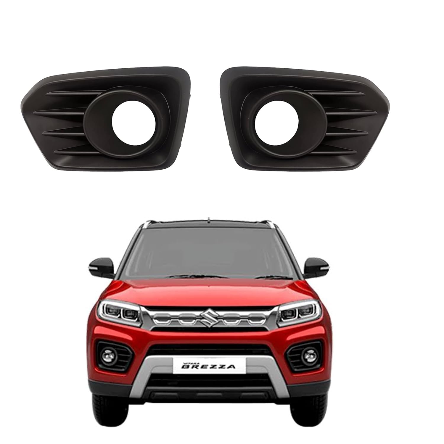 Fabbay 2Pcs Fog Lamp Cover For Vitara Brezza 2020-2022 (L+R) Black-image-23