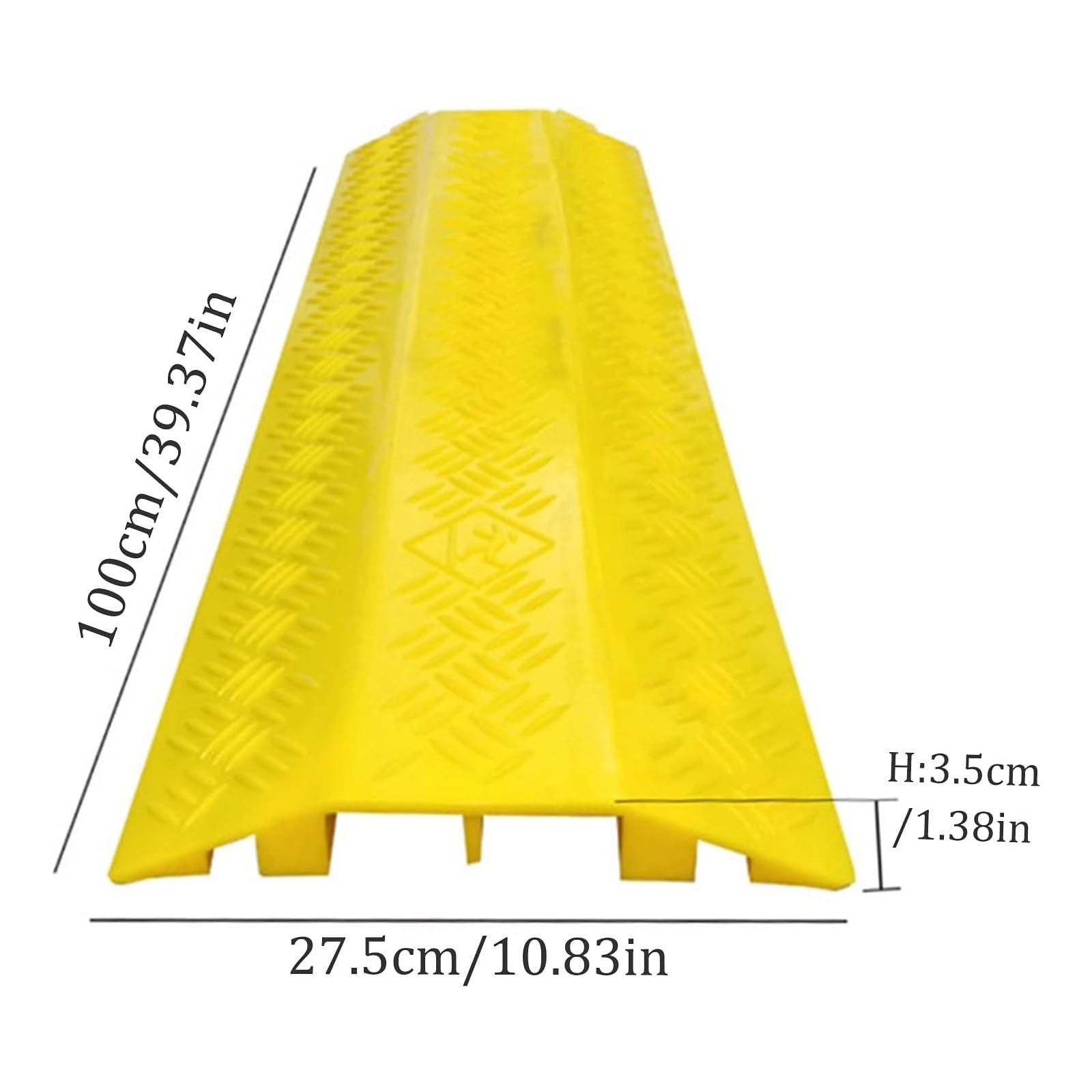 Topes de Seguridad for rampas de Cables, Protectores Antideslizantes for rampas de Suelo, Cubierta Protectora Resistente for rampas de Cables, protección Segura en Zonas de tráfico.(100x25x3.8 cm)