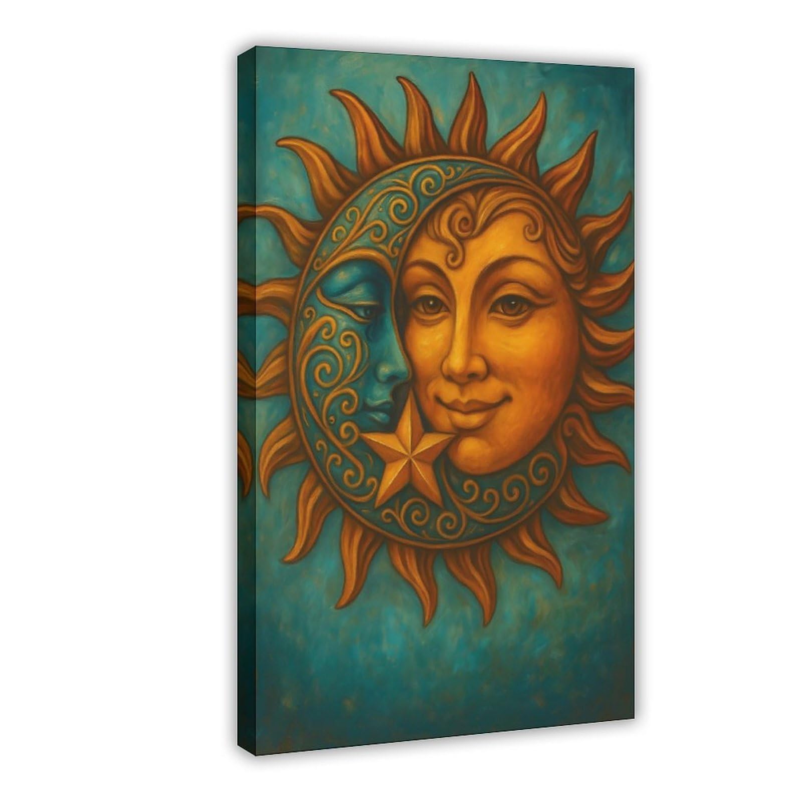 Ywtjax Frame-Style Celestial Harmony Poster Canvas Poster For Dorm Room Decor Gift