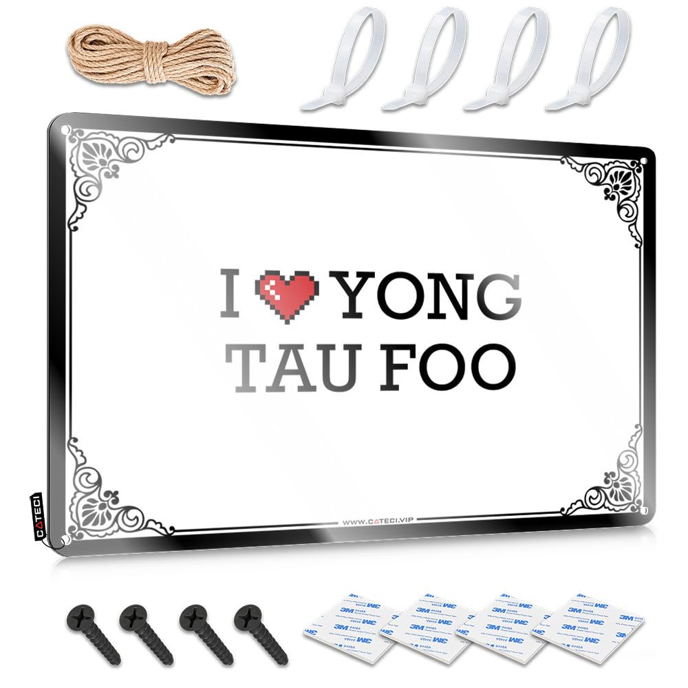 Decorations Funny Outdoor Decor Vintage Wall Decor | I Love Yong Tau Foo Colorful Nice For Country Bar Home Decoration(30X40CM)