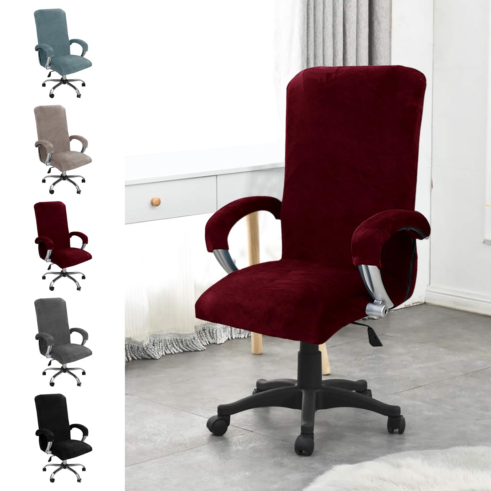 YushengTai Velvet Office Chair Cover, Chair Covers with Armrest, Seat Cover, Office Chair, High Back Seat Cover, Gaming Chair Cover, Covers for Chairs with Armrests, Removable, Elastic — image 1