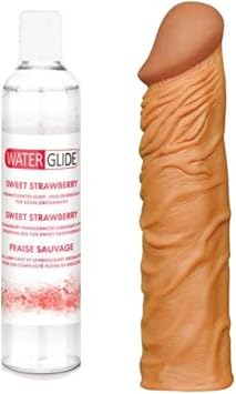 Çilek Aromalı Kayganlaştırıcı Jel ve Naturel Etkili 5 cm Dolgulu Premium Çoklu Kullanımlı Kılıf