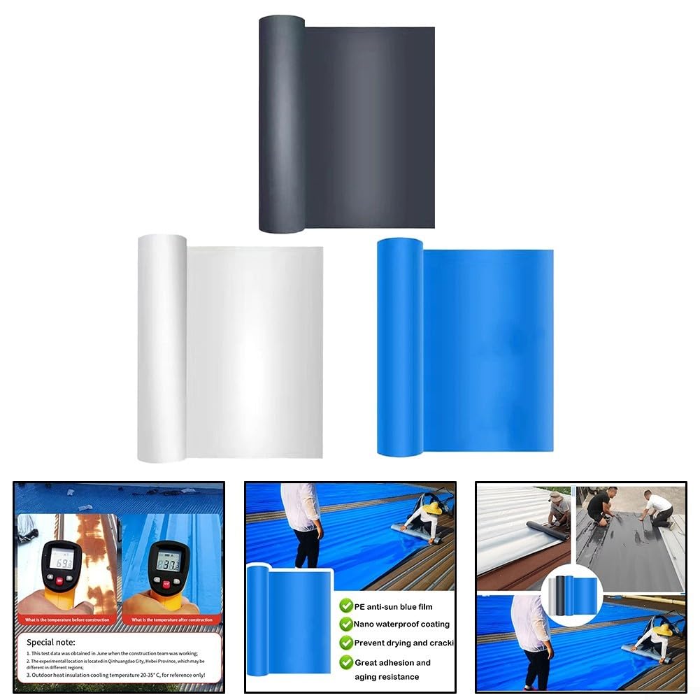 Cinta aislante impermeable multiusos para metal y techos, para sellado de fugas y proyectos de renovación del hogar (plata, 50 cm x 5 m)