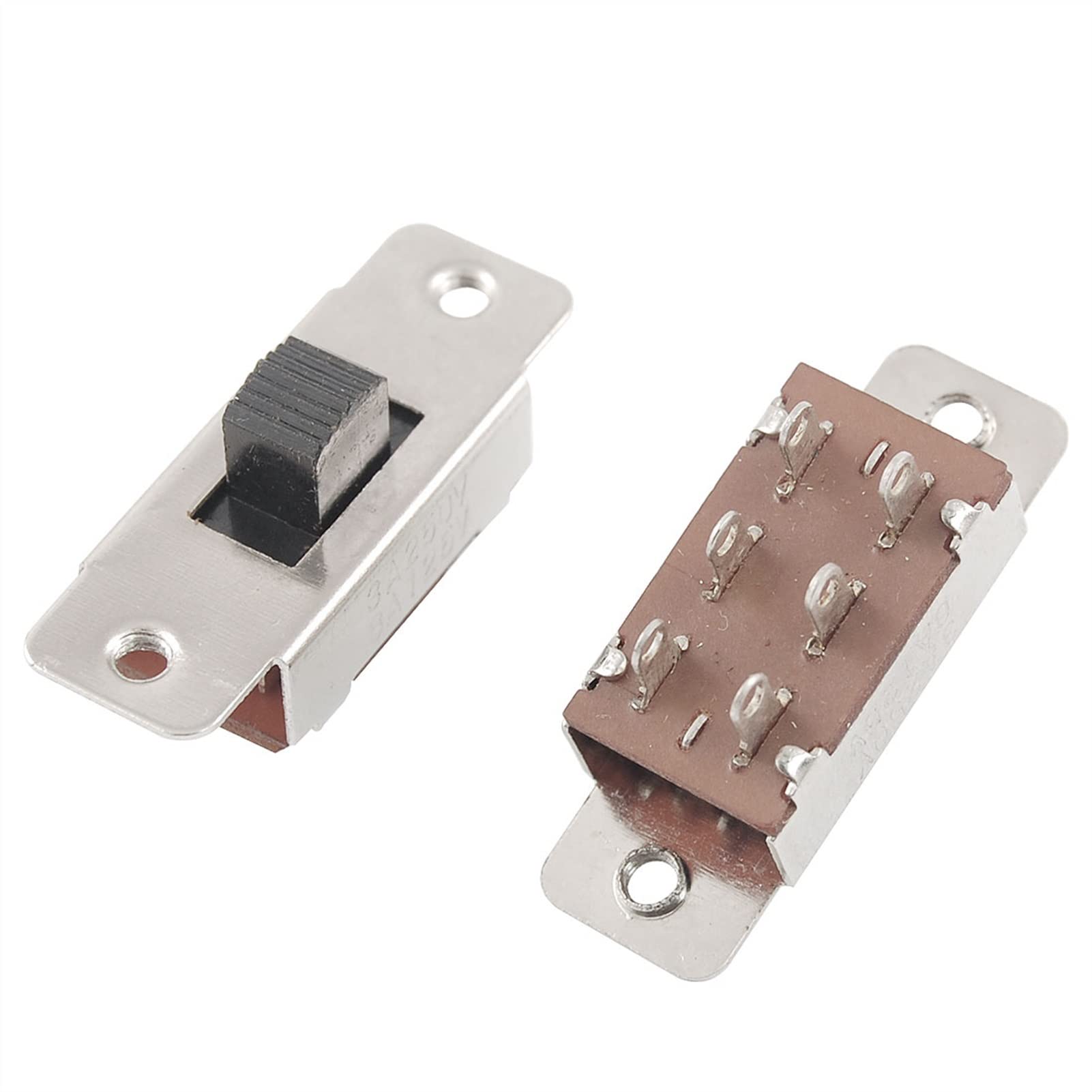 Micro interrupteur à glissière 3 positions DPDT 2P2T pour panneau PCB AC 250V 3A | Lot de 5