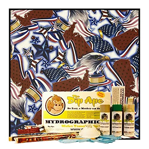 Hydrographic Film Dip Ape All American Flags Eagles USA Hydrographics Water Transfer Hydro Dip Dipping Kit