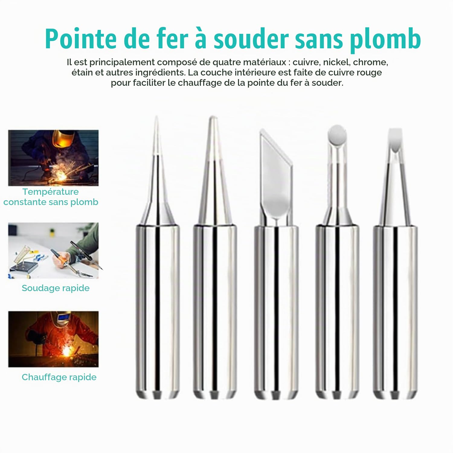 Fer à Souder Kit, 80W Température Réglable avec Multimètre Numérique 180~500℃ Électrique de Precision avec fil à souder, 5 Pointe de Soudage, Pompe à Dessouder