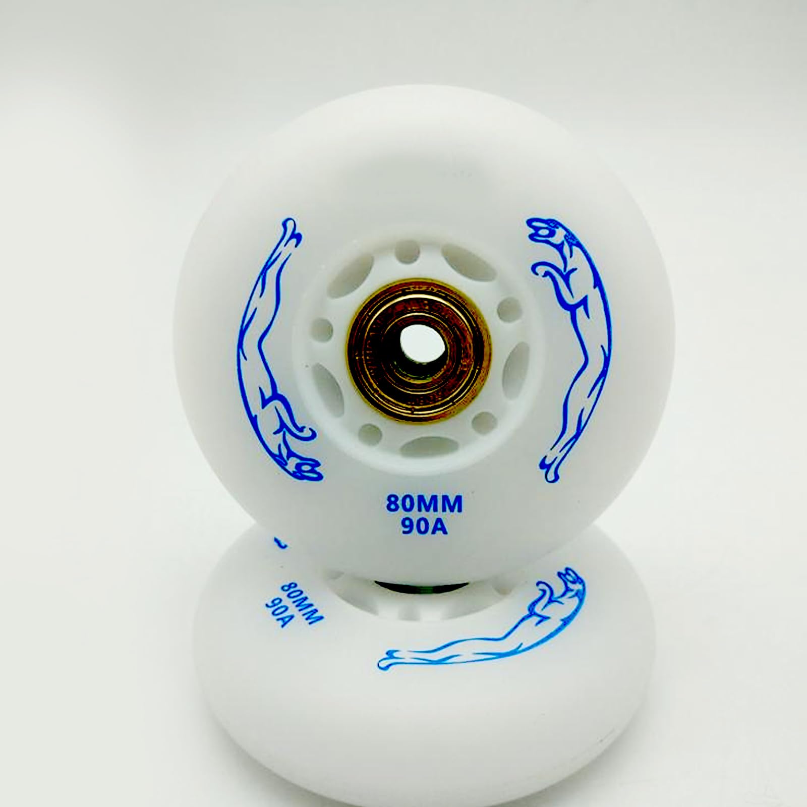 Générique Zewnętrzne/wewnętrzne rolki w liniach koła oświetlają wrotki koła 72 mm 76 mm 80 mm 85A Koła błyskowe Zamienne łożyska kół Opakowanie 8 szt