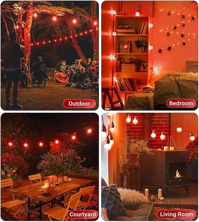 3 Pack E27 G45 2W Screw Cap Coloured LED Light Bulbs Festoon Party Lights for Indoor Outdoor Use — view 5