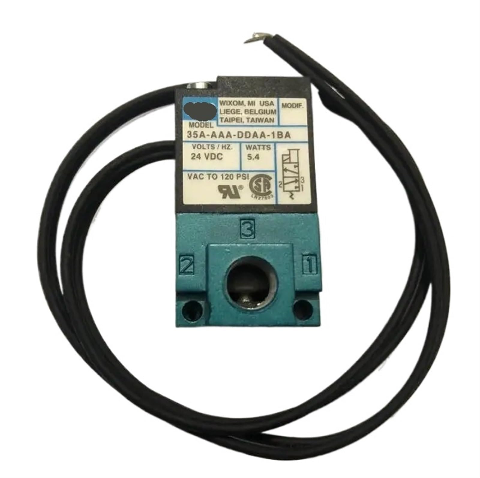 3-Port-Steuermagnetventil 35A-ACA-DDBA-1BA mit 6 mm Rohrverschraubungen Messingschalldämpfer 1 Stück(35A-ACA-DFBA-1BA 24V)