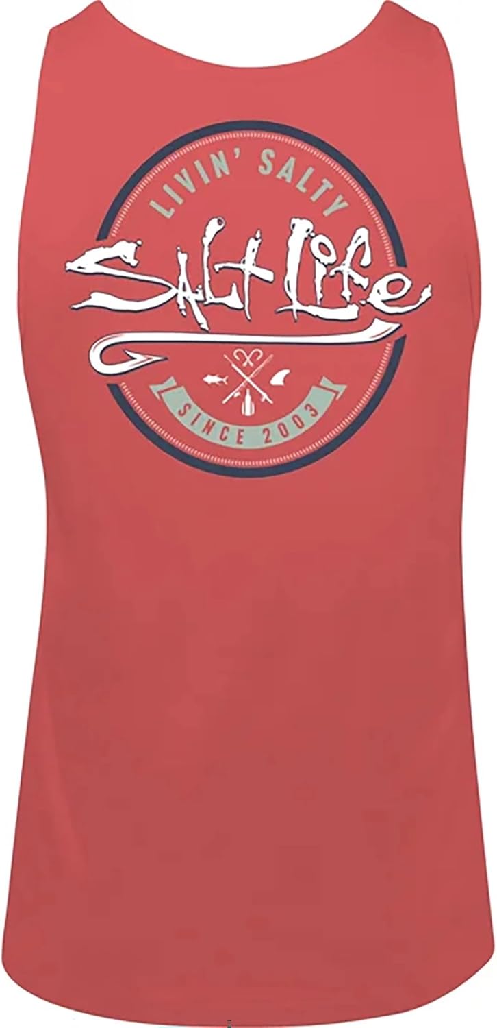 Salt Life Playin' Hookie Short Sleeve Tee, Burnt Coral, Medium - Image 2