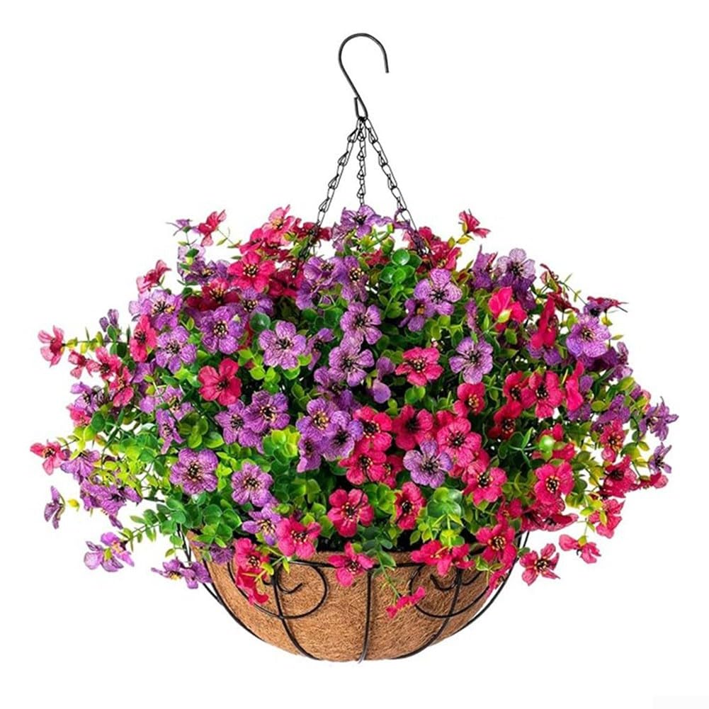 Fleurs violettes artificielles en suspension pour décorer un mariage ou un salon chic