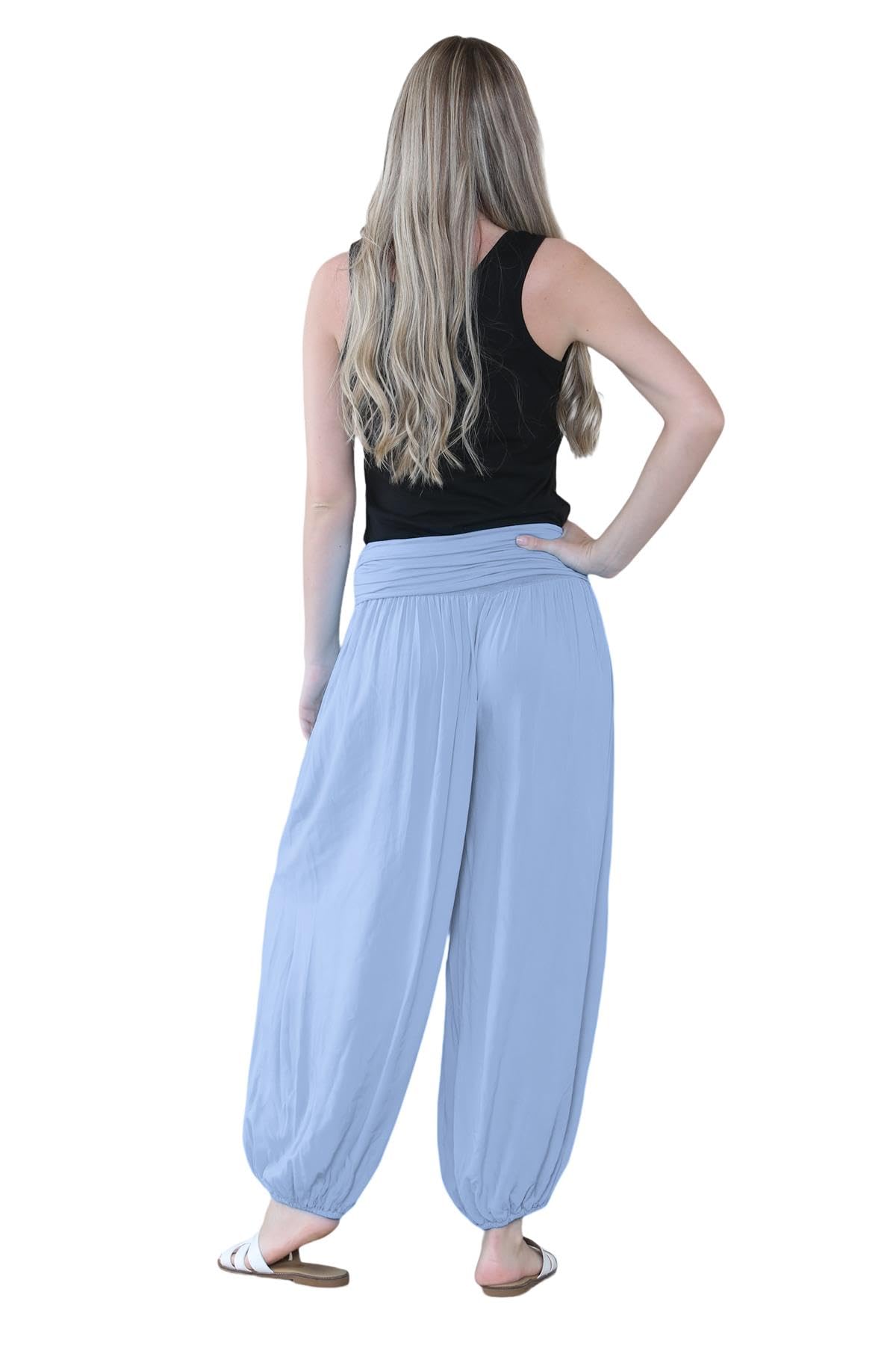 Pantaloni harem larghi da donna italiani Alibaba, comodi ed eleganti, vestibilità larga, pantaloni harem da donna UK | Pantaloni estivi perfetti per le donne UK, denim, Taglia unica