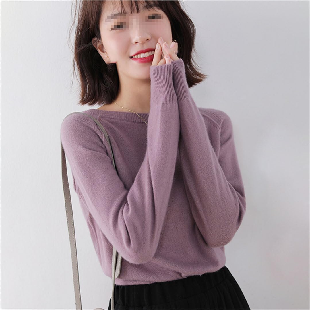 Vogrtcc Top da Donna in Maglione Girocollo A Maniche Lunghe, Pullover in Maglia, Top in Maglione
