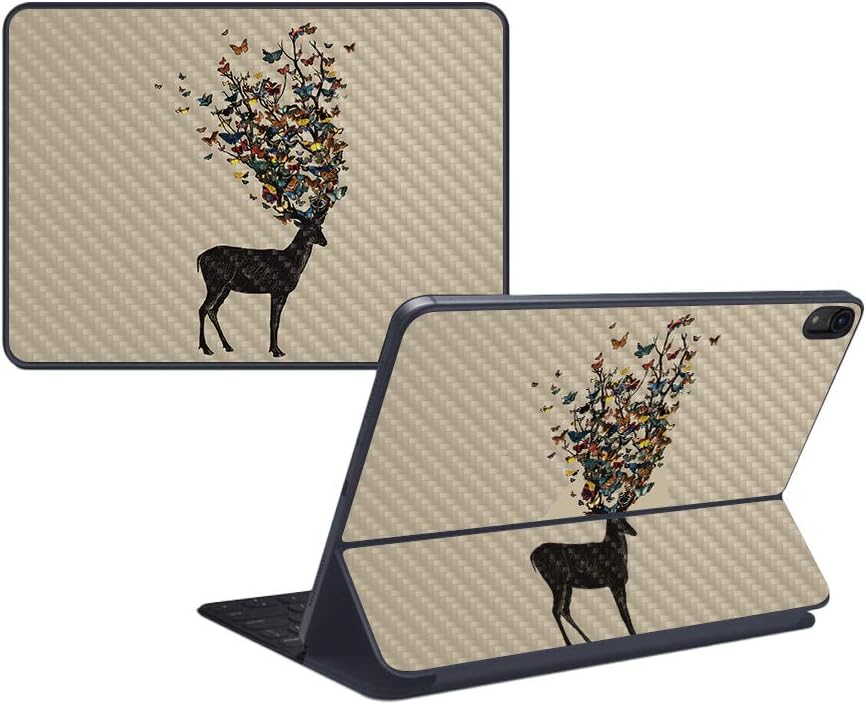 MightySkins Carbon Fiber Skin For Apple iPad Pro Smart Keyboard 11" (2018) - Wild Nature - Protective, Durable Textured Carbon Fiber Finish - Easy To Apply, Remove, and Change Styles - Made in the USA