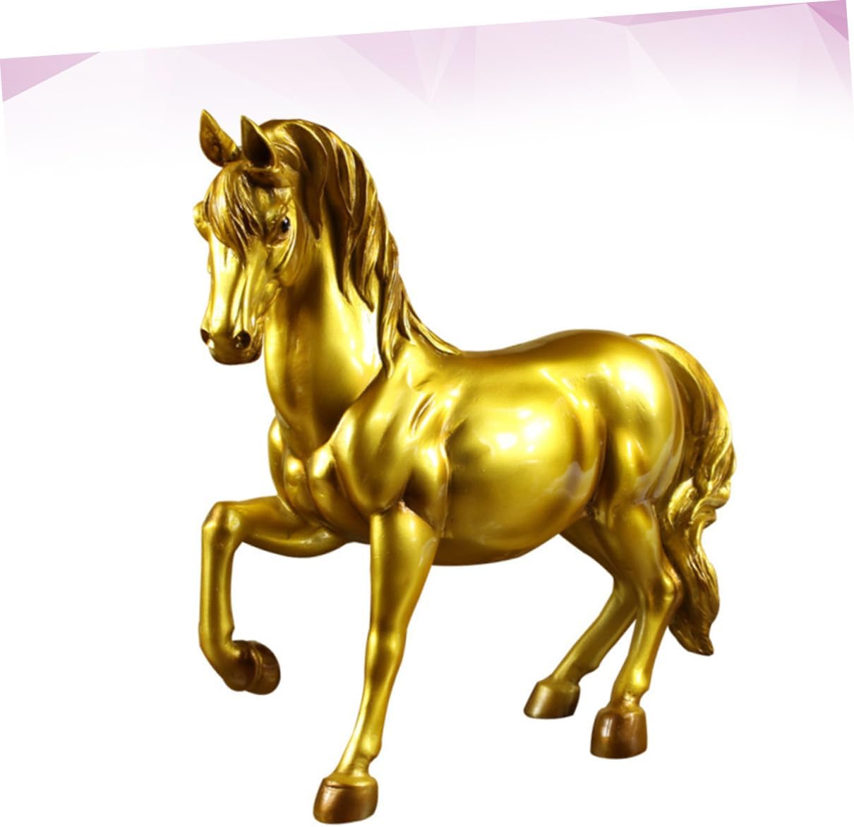 Creative Horse Shape Coin Storage Jar for Artistic Resin Money Bank Large Capacity Saving Pot Birthday Gift for Boys and Smooth Golden Decorative Figurine