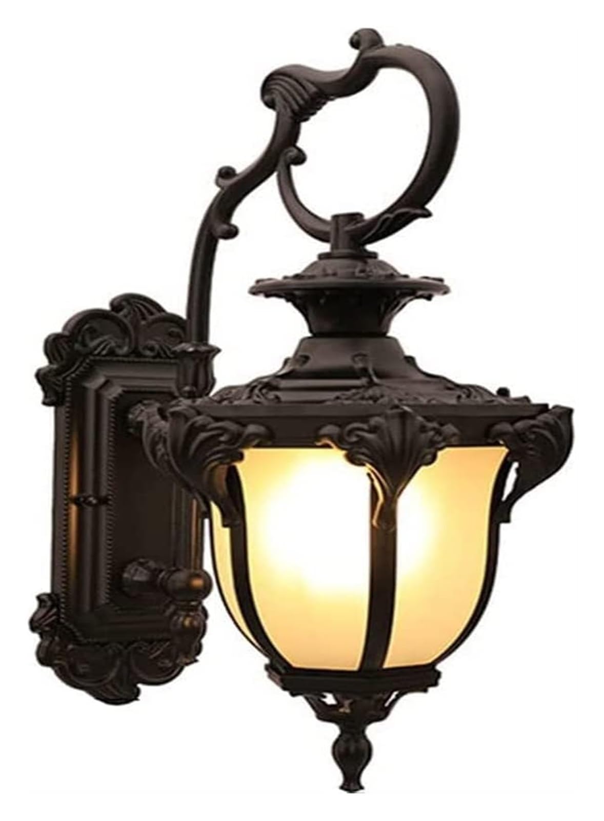 Applique murale LED extérieure lanterne étanche en verre martelé bronze pour porche