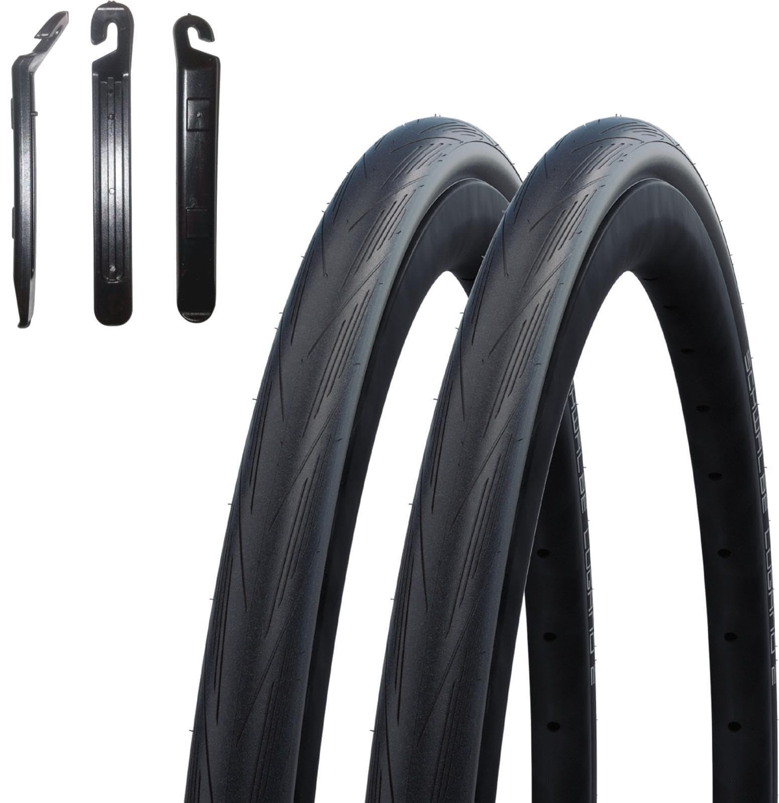 2 x Schwalbe Lugano Endurance 28" Rennradreifen Fahrradmantel 700 x 25C (25-622) inkl. 3 Reifenheber