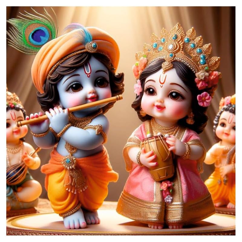Image of British Terminal Cute little Bal Gopal Baby God Krishna| Kanha Ji | Laddu Lord Makhan Chor Painting Religious Poster for Pregnant Women for wall (matt thin vinyl,sticker,multicolor,unframed)| bj274