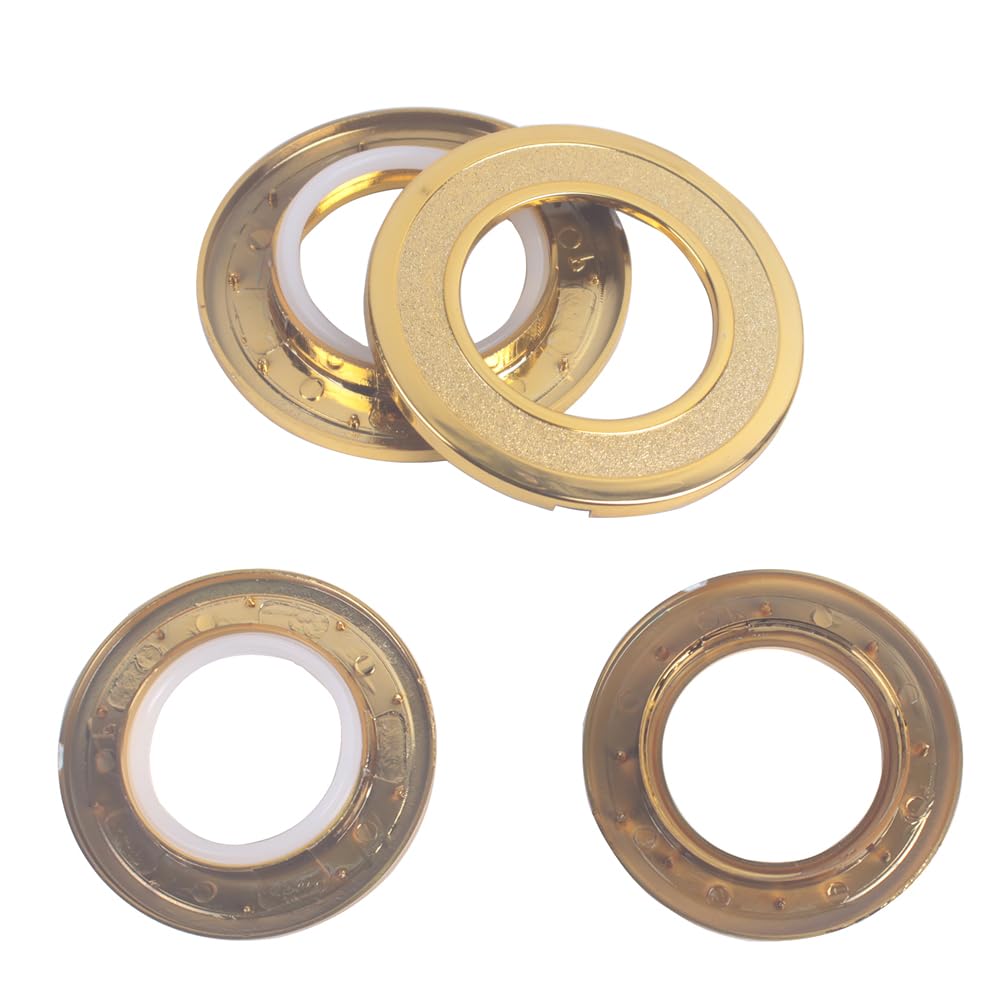 Lot de 32 anneaux à œillets pour rideaux DeSS, diamètre intérieur 1-9/16 ( 40mm) Anneaux à œillets pour rideaux à bague romaine à faible bruit nanométrique mat café