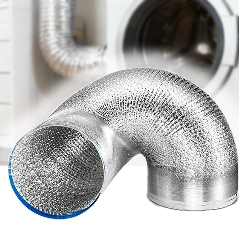 Tuyau D'Evacuation Seche Linge Flexible Conduit De Ventilation Isolé Ø15cm/20cm/25cm/30cm/40cm Tuyau De Fumée Pour Hotte De Cuisine Climatisation(L 4m(13ft),D 350mm(13.7"))