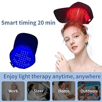 Laser Hair Growth Cap, Device with Red Light Therapy for Hair Growth, Works for All Hair Types and Adjustable for Women and Men