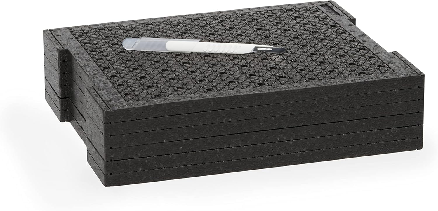 Bosch Sortimo Schnitteinlagen-Set | L BOX 136 (schwarz) inkl. Schnitteinlagenset EPP & Deckeneinlage | Sortimentskasten groß Schrauben