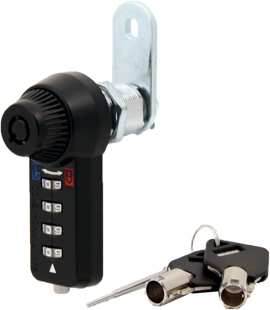 Combi-Cam Ultra, 7432L-BLK-IH & Keys, Inverted Combination Lock with Master Key Override, 1-1/8" Cylinder Length, Black Finish