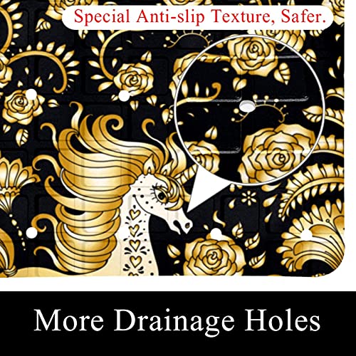 Tapis de bain antidérapant enfant et senior licorne dorée
