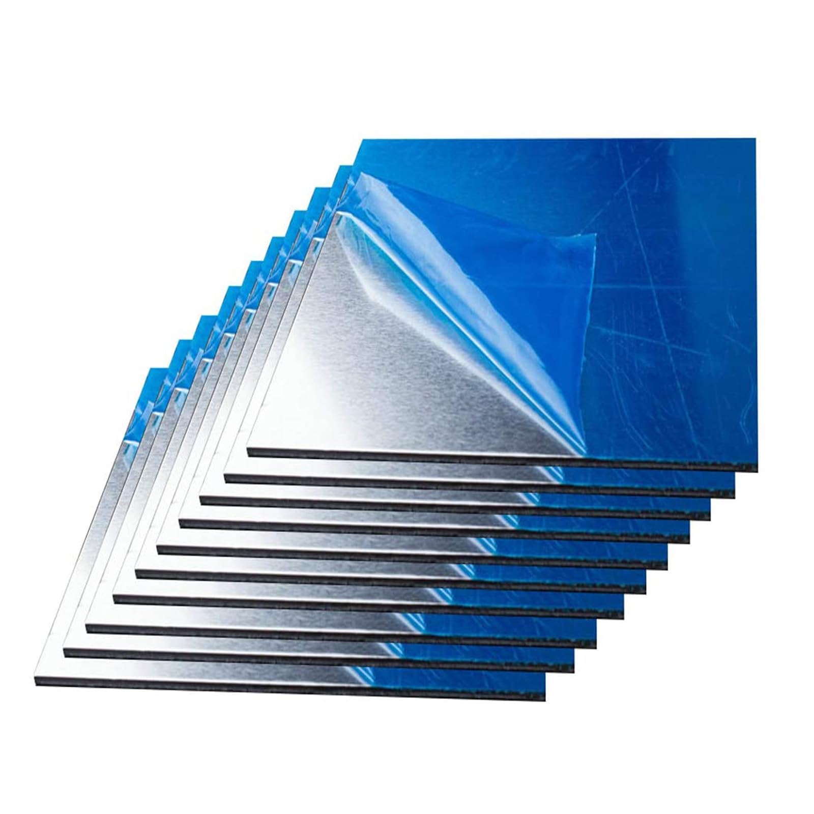 Chapa de aluminio, Paquete de 10 láminas cuadradas aluminio 6061, 0,5 mm grosor, varios tamaños(0.5x200x200mm)