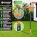 KESSER® Unkrautstecher mit Stiel | Unkrautentferner mit T-Griff & Fußpedal | Gartenwerkzeug effizientes Entfernen von Unkraut 3 Stahlzähne & Sprungfeder | Wurzelentferner mit Handschuhe & Schutzkappe