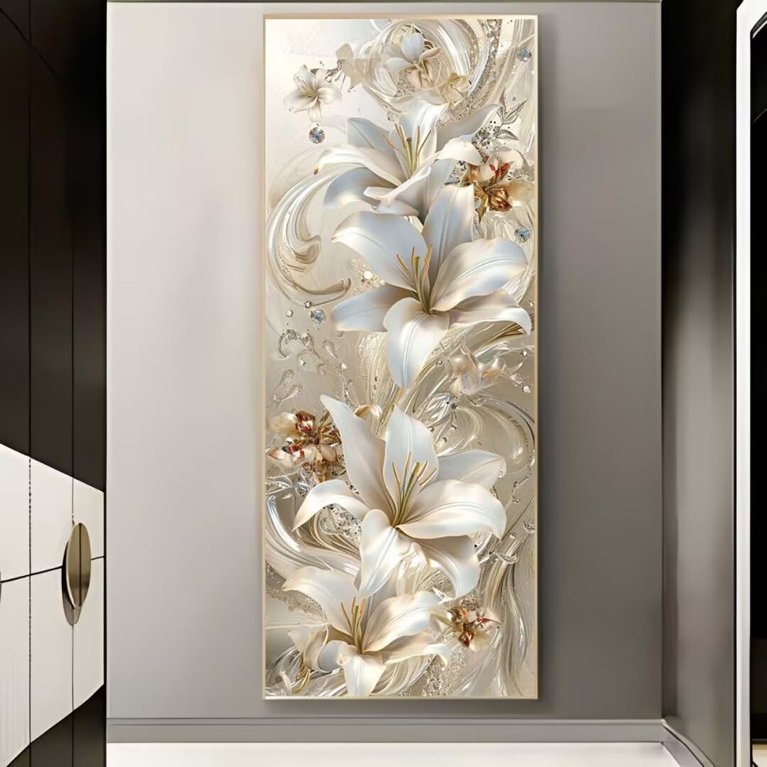 Diamond Painting Blume Lilie, Groß XXL 150 X 50cm, DIY Diamant Bilder, 5D Erwachsene, Daiments Crafts, Haus Wand Dekoration -685FC