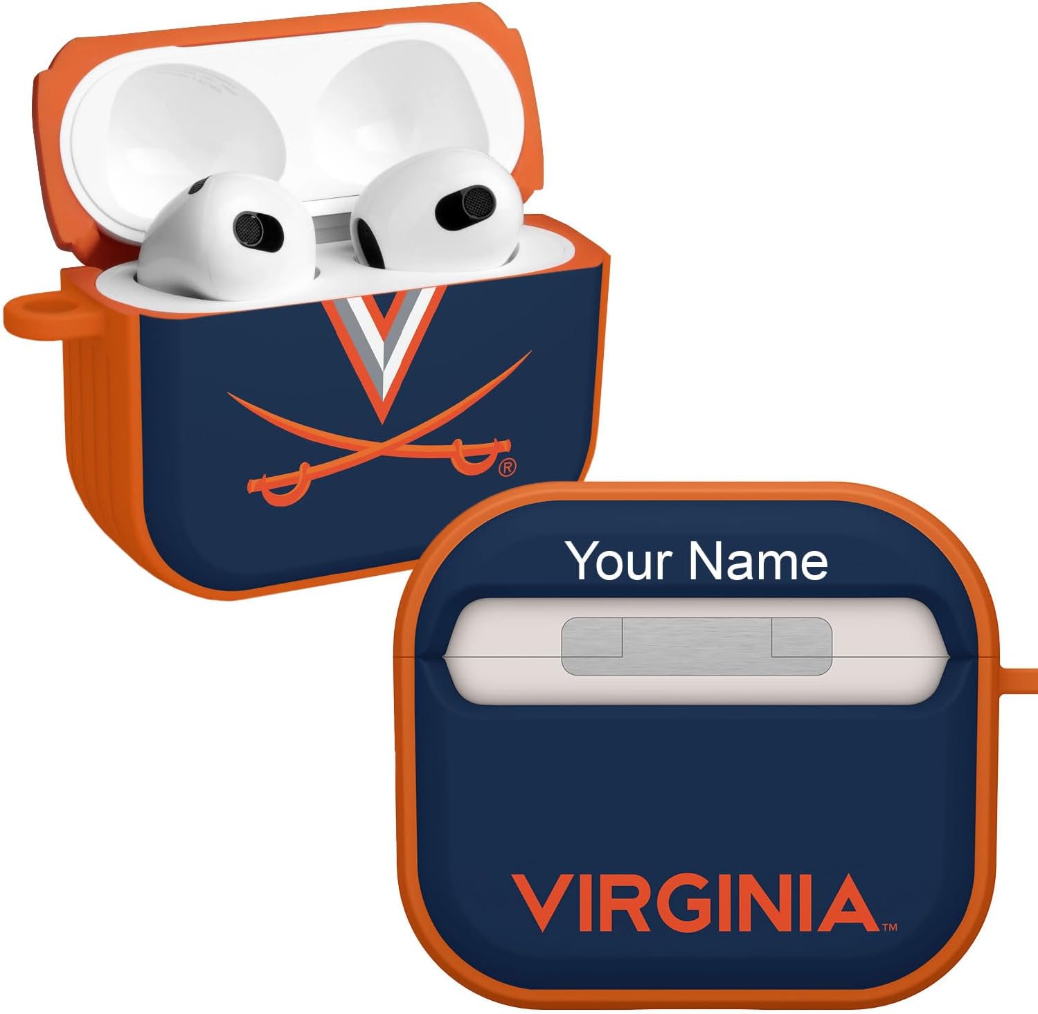 Affinity Bands Virginia Cavaliers HDX Case Cover Compatible with Apple AirPods Pro 1 & 2 (Paint Stripe)
