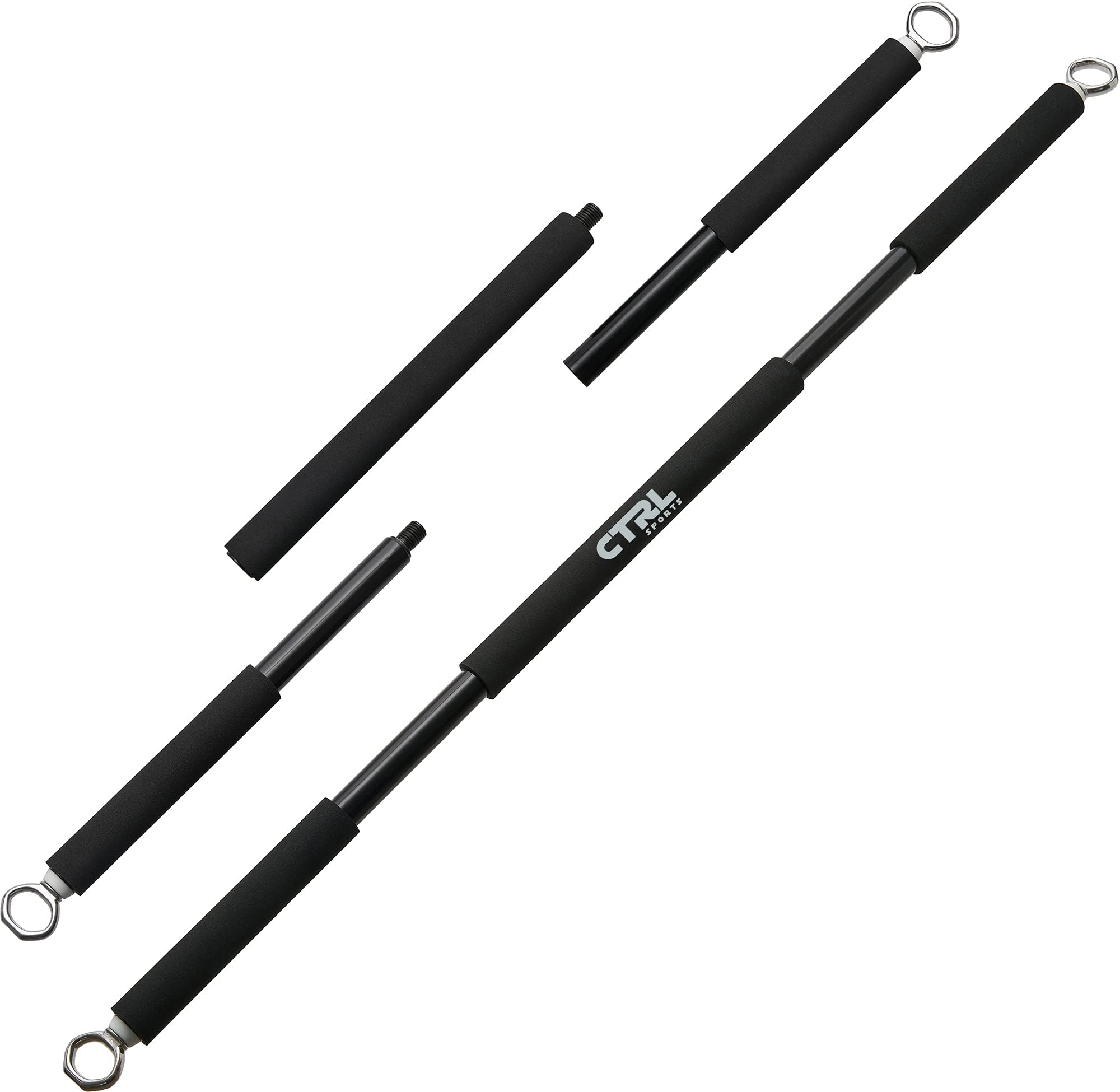 Resistance Band Bar for Fitness – Workout Bar for Exercise, Squat, Biceps, Triceps, Shoulders, Back – Adjustable 3 Parts Bar for Resistance Bands – Durable Portable Steel Pilates Resistance Bar