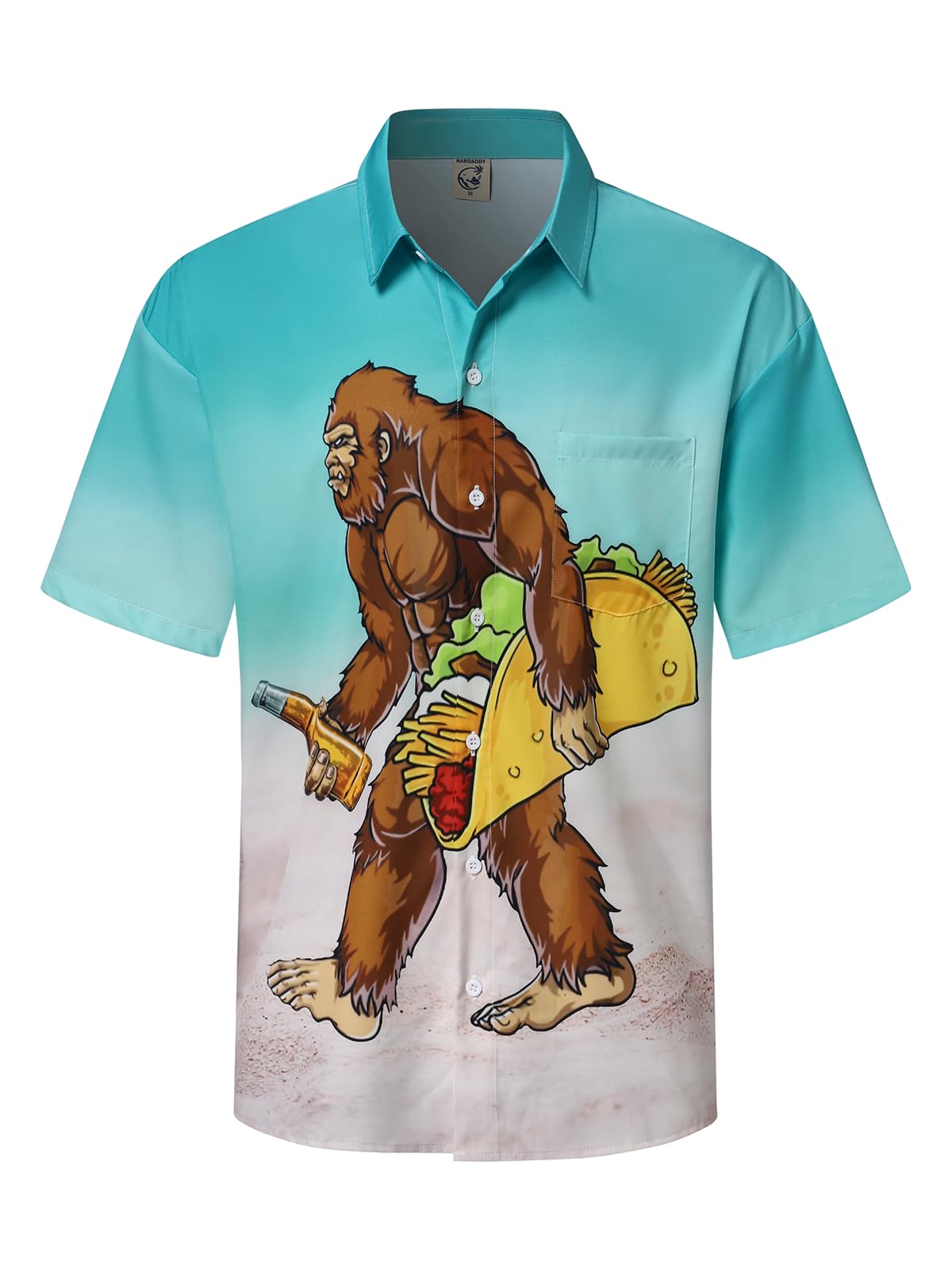 Hardaddy Men's Hawaiian Shirt Short Sleeve Funny Printed Casual Button Down Aloha Shirts