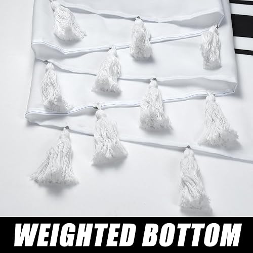 Miniatura 5 de RiePoiia Juego de cortina de ducha bohemia abstracta tribal geométrica con borlas, decoración de baño, tela de poliéster impermeable con 12 ganchos,