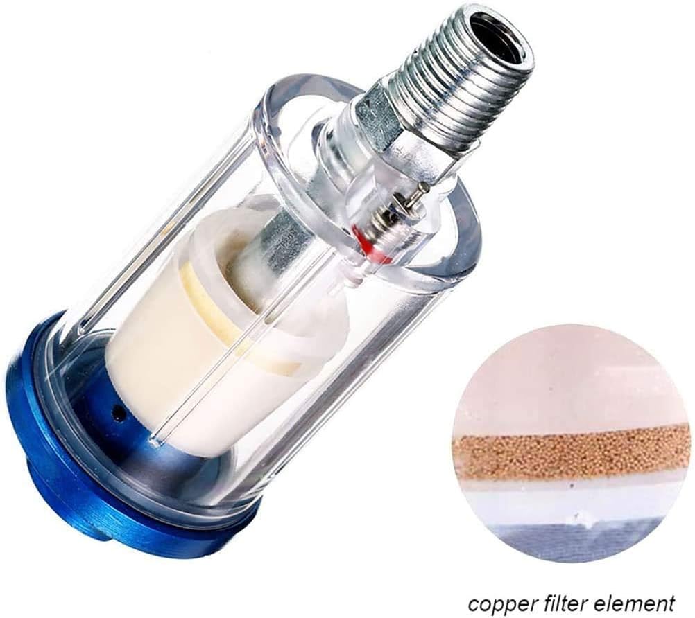 Joywayus Water Oil Separator,1/4" NPT Inlet and Outlet Filter,Spray Gun Air Compressor Tools (3PCS)