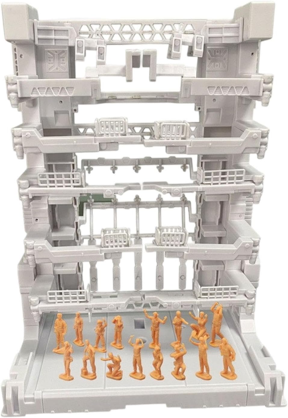 Interlocking Display Base Toy Storage Garage Showcase DIY Building Tools Holder Action Figure Stand Builders Parts 6.50x4.53x8.46inch- White