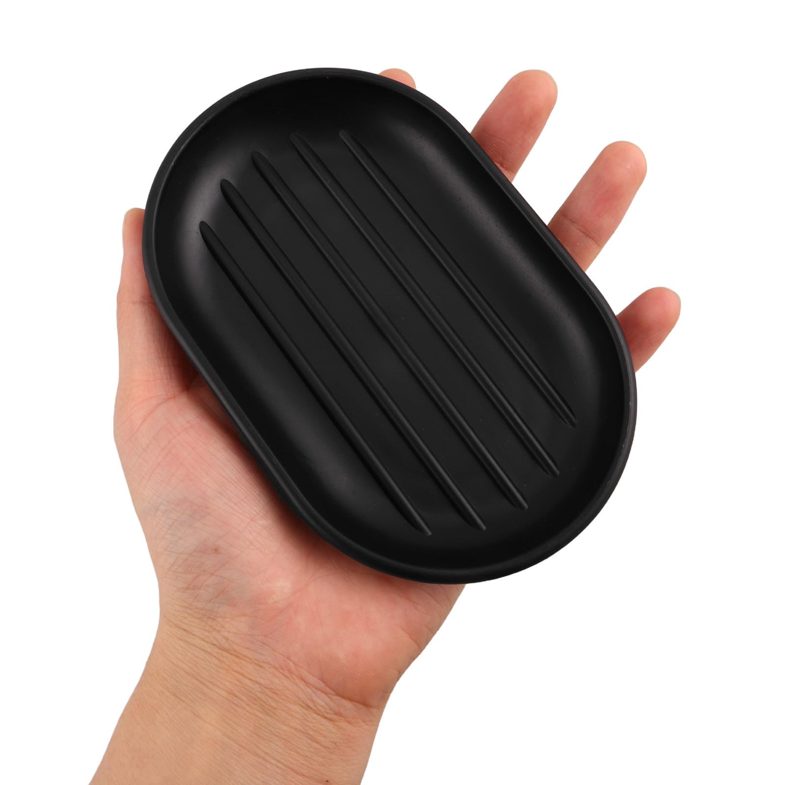 Set de Accesorios de Baño Negro de 6 Piezas con Dispensador de Jabón, Soporte para Cepillo de Dientes y Escobilla, Diseño Elegante y Material Plástico para Baño