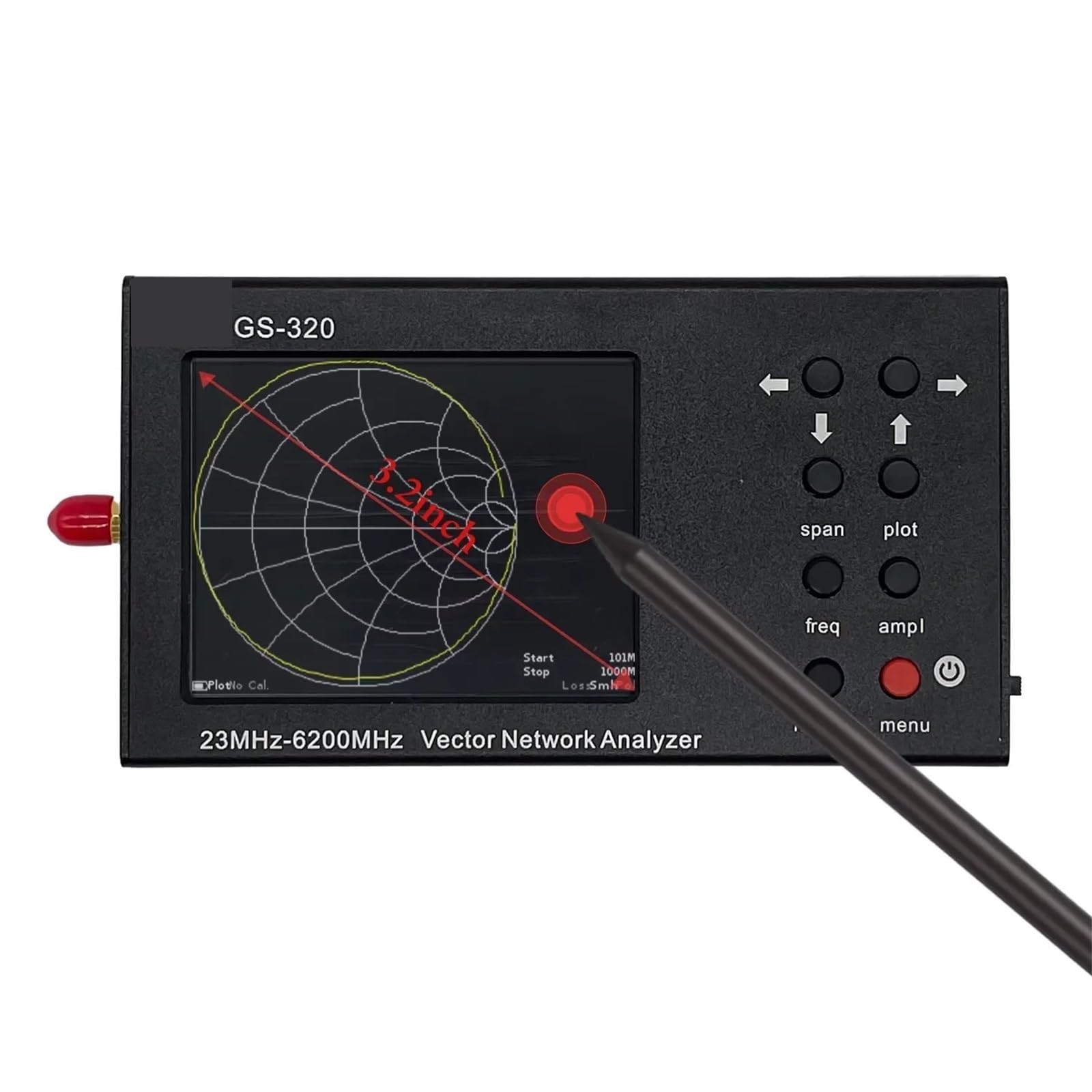 Analizador de red, Analizador de red vectorial GS320, comprobador antena portátil 6G, sonda VNA/HT08, EMC, EMI, campo cercano, conducido, eléctrico,para diagnóstico de cables de red
