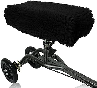 Holiberty Knee Scooter Pad Cover Knee Walker Pad Cushion Fits Most Knee Scooters Plush Synthetic Faux Sheepskin Scooter Pads Washable
