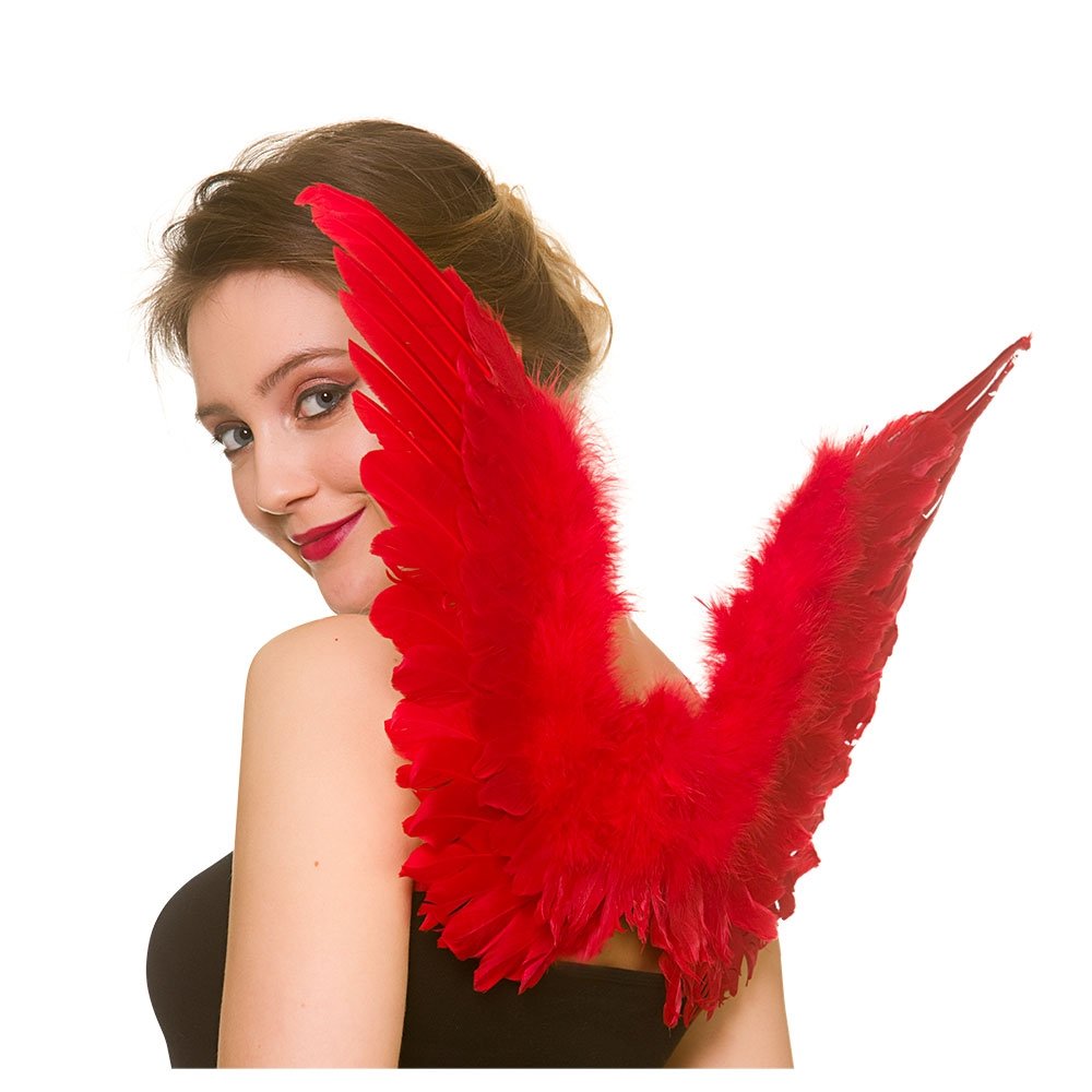 Wicked Costumes Adult Unisex Red Small Feather Wings Fancy Dress Accessory